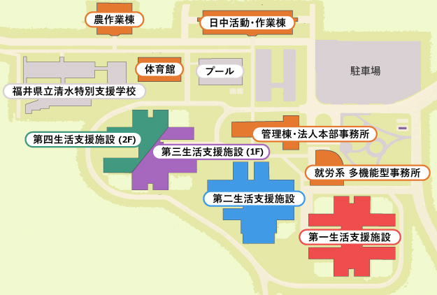 若越ひかりの村施設案内図